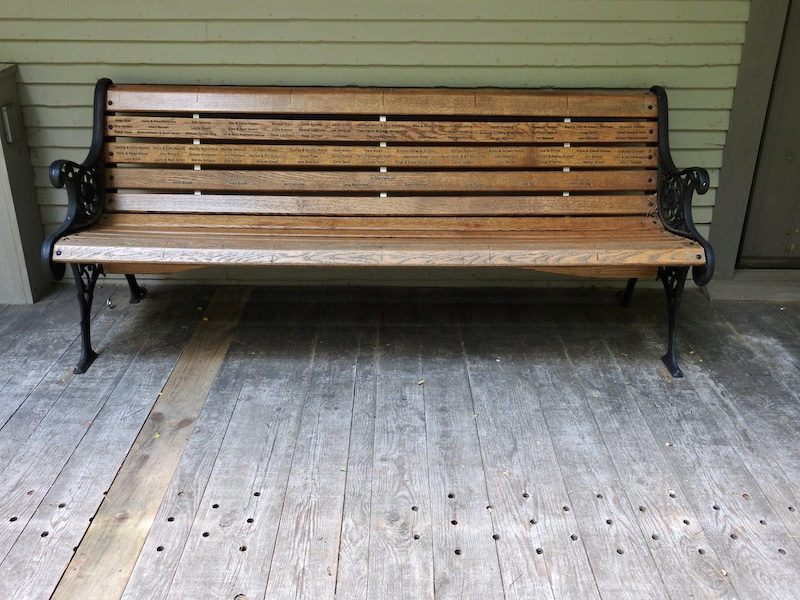 Newfane station train bench