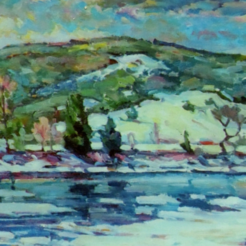 arthur burton west river winter painting detail